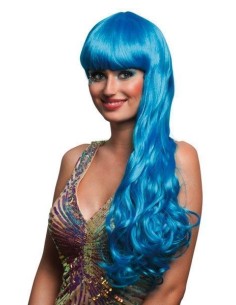 Peruca oceánica azul gelada - de alta qualidade, ideal para o carnaval, festas temáticas e eventos especiais.